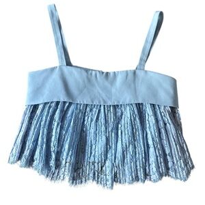 Keepsake the label lace cropped top baby blue NEW sample small